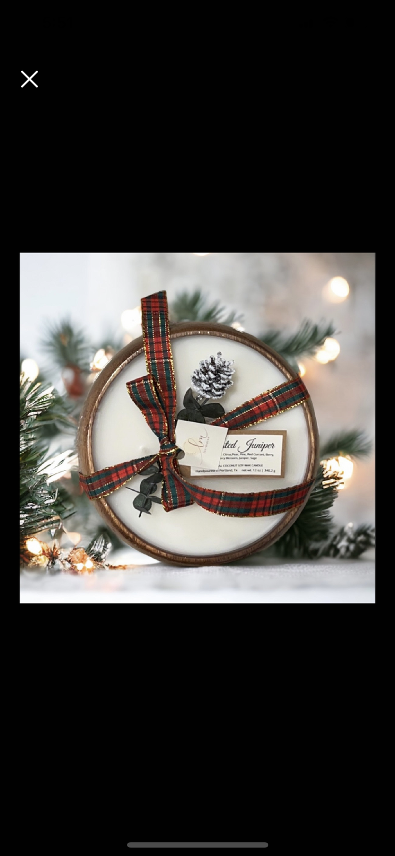 Candle-ready 6"x2" Round wood bowl