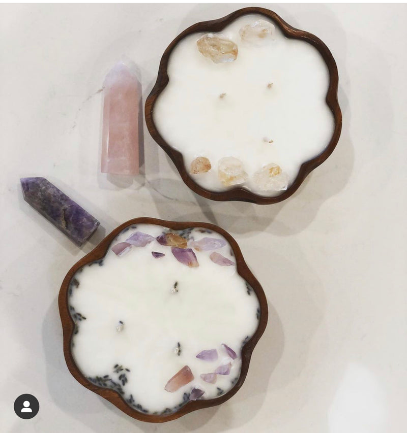 Candle-ready 6" Flare wood bowl