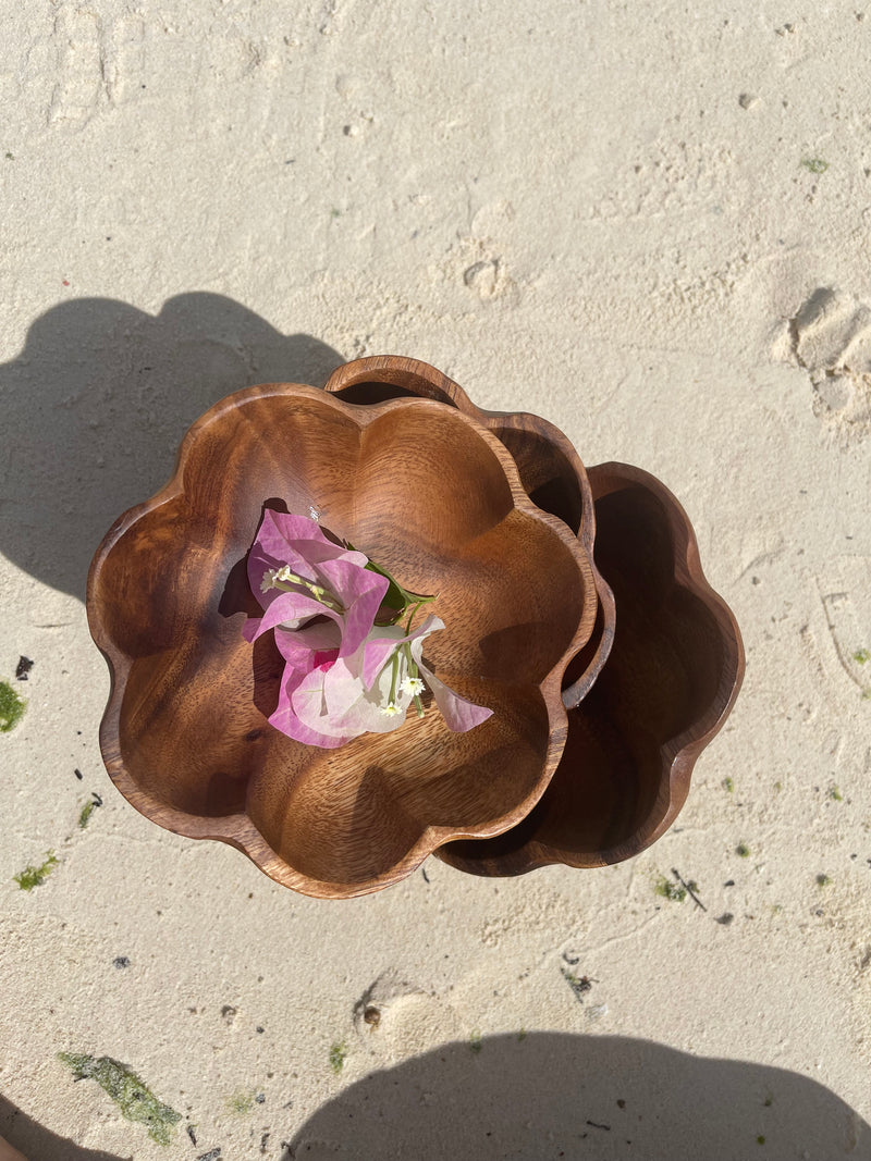 Candle-ready 6" Flare wood bowl