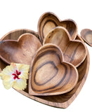Acacia Wood Heart Set of 5
