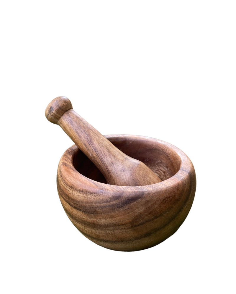 Acacia Wood Mortar and Pestle Set