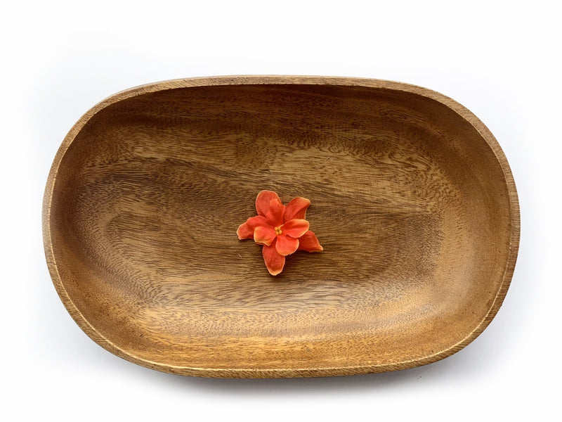 Acacia Wood Oval Bowl