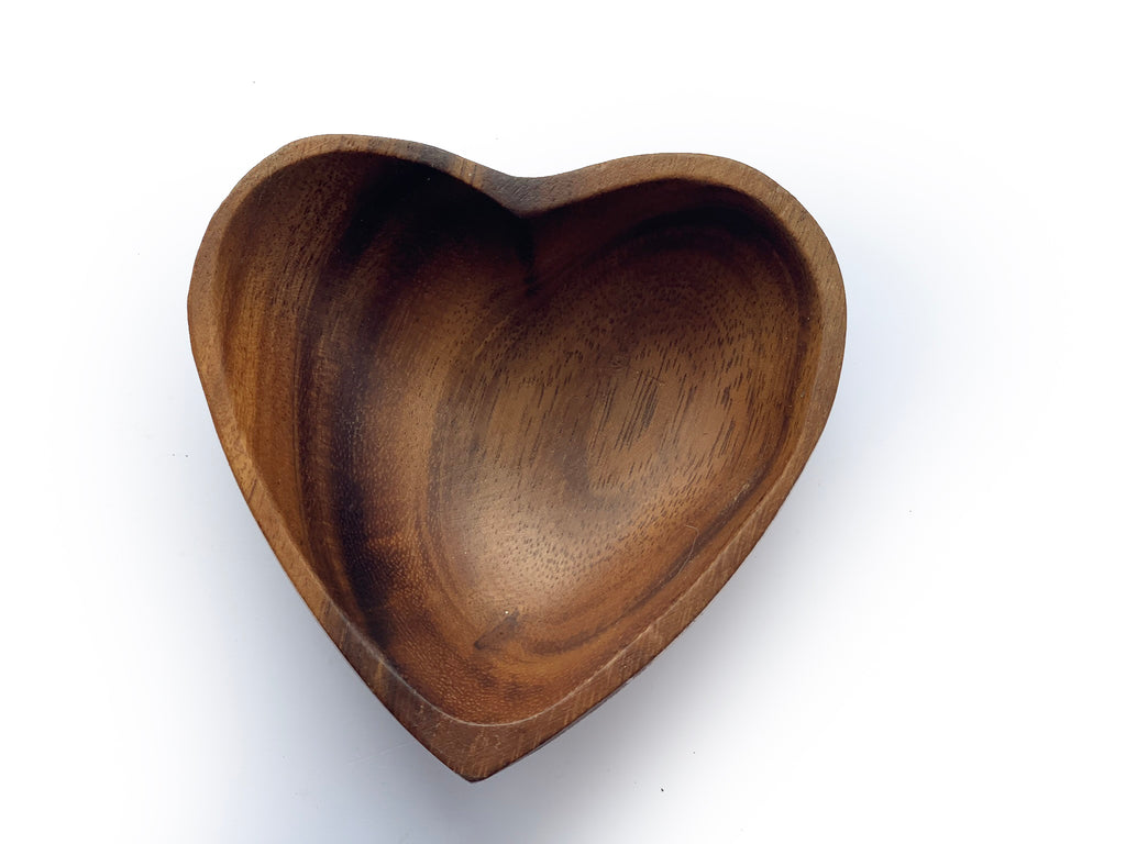 Acacia Wood Heart Bowl