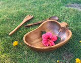 Mango Wooden Bowl +utensils
