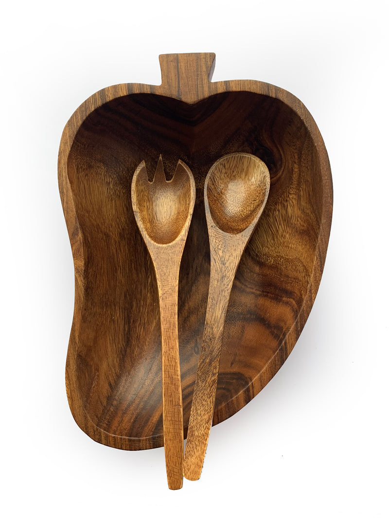Mango Wooden Bowl +utensils